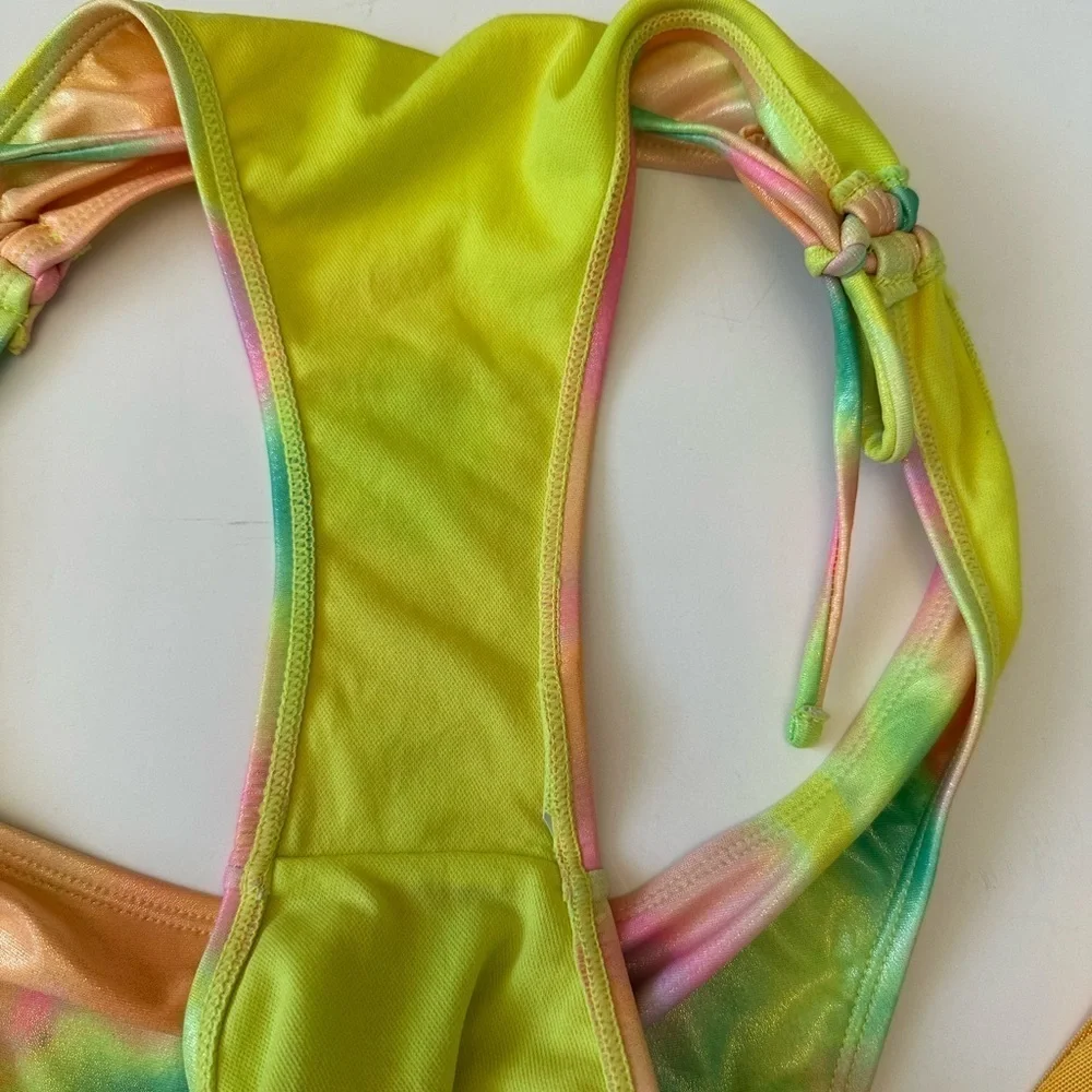 NWT No Boundaries multi color with gold shimmer bikini bottom SzM (7-9) - Picture 5 of 5